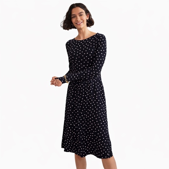 Boden Dresses & Skirts - Boden US 6R Abigail Jersey Dress Long Sleeve 0460 Black Milkshake Pink Spot